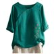 thumbnail image 2 of Puntoco Mujer Verano Casual Cuello Redondo Manga Corta Estampado De Flores Camisa Suelta Tops Puntoco Puntoco-841, 2 of 4