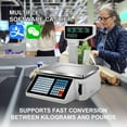 thumbnail image 3 of TOHU High Precision Digital Electronic Scale with Label Printer - Commercial Scale for Supermarket, Fruit Market & More, Ideal for Active Use, 3 of 9
