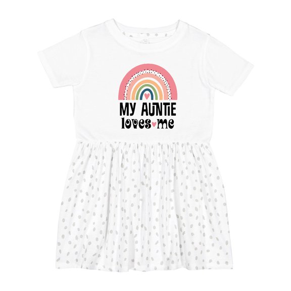 Inktastic My Auntie Loves Me Niece Rainbow Girls Toddler Dress
