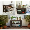 thumbnail image 3 of 3-Tier Shoe Rack Bench Bamboo Organizer Storage Shoe Shelf Holds up to 210 lbs for Entryway Living Room, Brown and Bamboo, 3 of 5