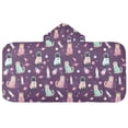 thumbnail image 5 of Yayeee Kids Hooded Towel with Hand Pockets Beach Soft Absorbent Bath Wrap 50 x 23.5 inch, Purple Space Cat Pattern, 5 of 5
