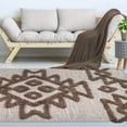 thumbnail image 6 of BNM Boho Wool Geometric Medallion Rug, 5' x 8', Sand-Taupe, 6 of 7