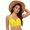 thumbnail image 4 of Hessimy Tankini Tops for Women Cut Out Long Bikini Top Twist Knot Padded Adjustable Swimsuit Tops Only Resort Wear(Z2-Yellow,XXL), 4 of 9
