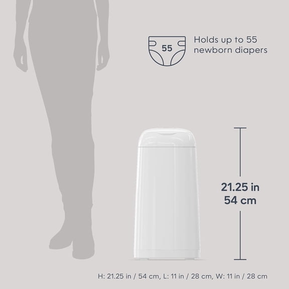 Classic Diaper Pail Gift Set | Push-N-Lock Odor Control | Includes Starter Refill and Jumbo  Refill | Holds up to 1,245 Newborn Diapers | Baby Registry Must-Have