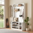 Asofer Hall Tree with Coat Rack & Storage Bench for Entrance, Mudroom ...