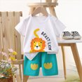 thumbnail image 4 of mgoYE 12-18 Month Boy Clothes Boys' Short Sleeve T-Shirt and Short Outfit Set Size 1-7 Years Toddler Boys' Dinosaur Print Cotton Summer Outfits Sets|Yellow 4-5 Years, 4 of 4