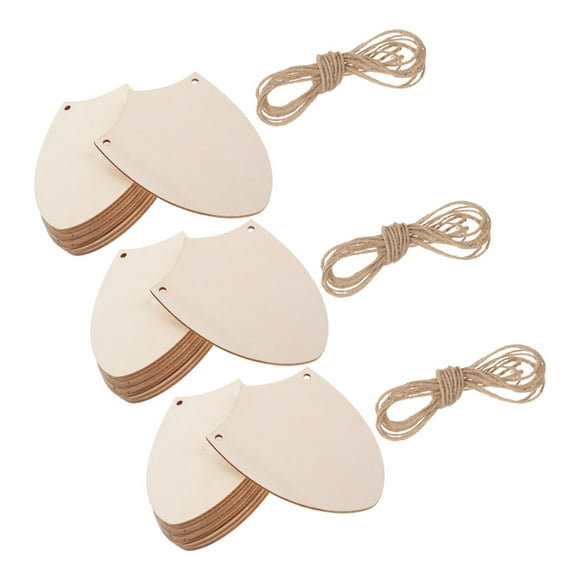 FONWILYO 30 Pcs Bouclier en Bois Vierge Formes en Bois pour Bricolage Bureau Présentoir