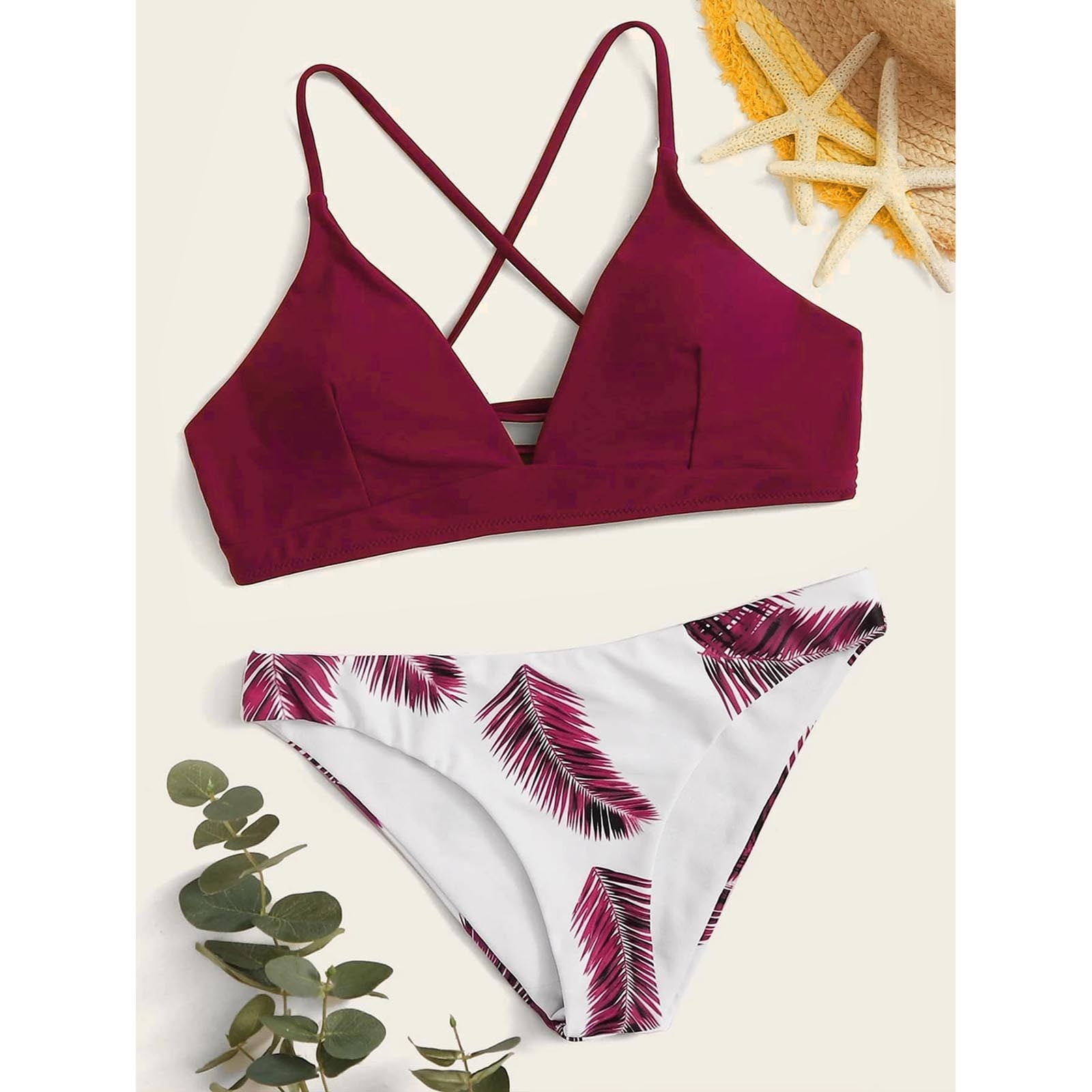 floral random print bikini set