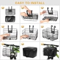 thumbnail image 3 of Graflsoa Steel Foldable Bike Basket with Waterproof Liner, Black, for Handlebar or Rear Rack Mounting, 3 of 6
