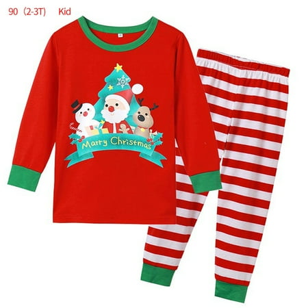 

Family Pajamas Suit Cotton Parent-Child Clothing Set Christmas Long Sleeve Pajamas Clothes 90cm 2-3 Years
