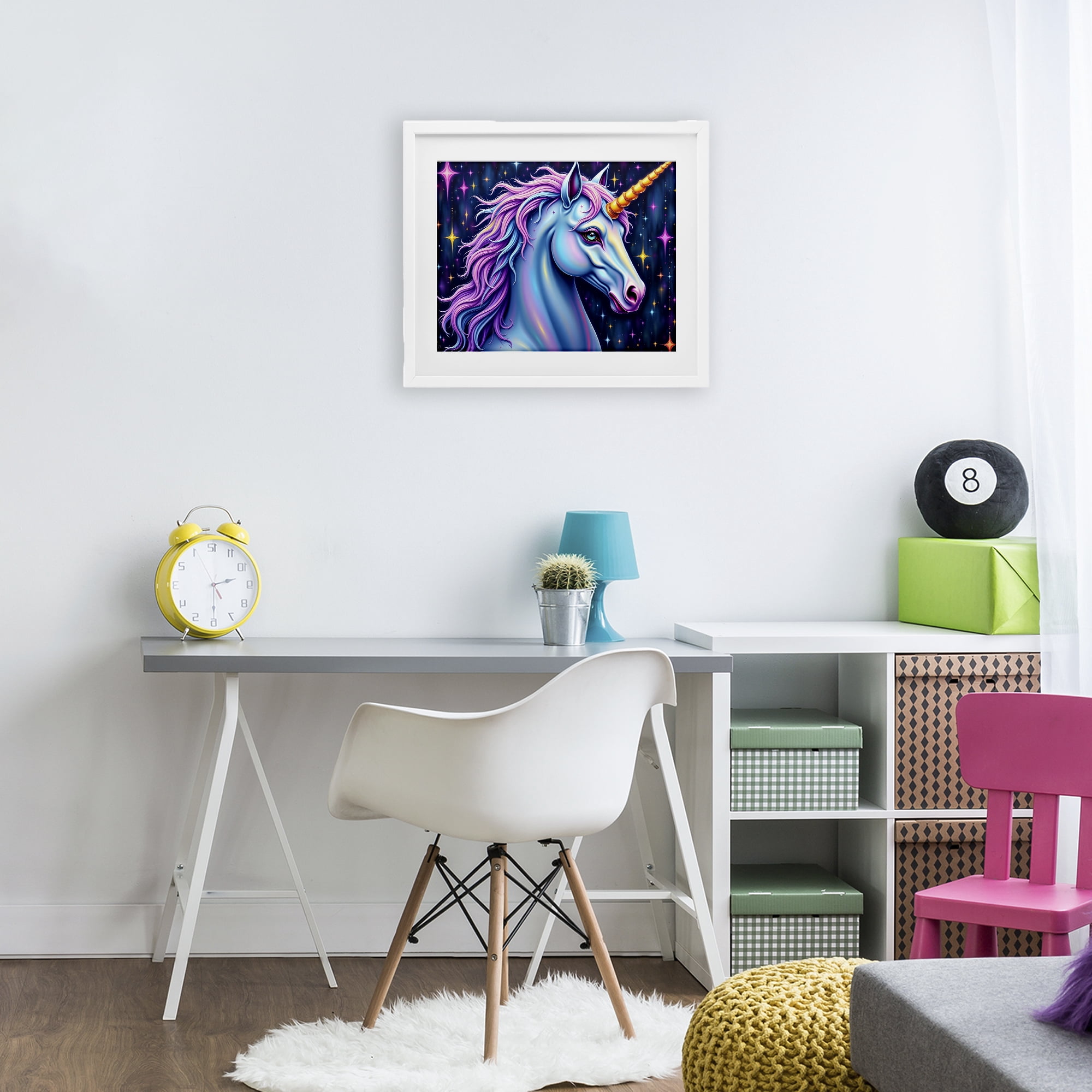 Stupell Industries Star Dancer Unicorn White Framed Print Under Glass, design by Tabz Jones
