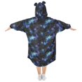 thumbnail image 2 of FORMRS Wearable Blanket Hoodie with Sleeves for Kids Cozy Flannel Sweatshirt, Watercolor Galaxy, 2 of 7