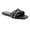 BLACK, variant on Women’s Square Toe Flat Slide Sandals Rhinestone & Tassel Decor Slip-On Indoor Shower Slides for Casual Wear