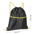 thumbnail image 2 of Uxcell Drawstring Backpack Bags Drawstring Gym Bag with W Zipper Side Pockets for Women Men Black, 2 of 5