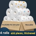thumbnail image 2 of 50 100 uds/rollo de paños de cocina absorbentes, papel de cocina grueso, uso seco y húmedo, patrón aleatorio no graso para limpieza de fregaderos, lavavajillas,100 piezas 1 rollo, 2 of 5