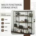 thumbnail image 6 of Harper & Bright Designs 5 Tier Bookcase Tall Bookshelf for Bedroom, Modern Rustic Storage Shelf with Metal Frame, Freestanding Display Accent for Living Room, Brown, 6 of 9