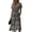 Gray, variant on Ladies Floral Casual Fashionable Short Sleeve V-Neck Dress for Spring Summer Women's Daily Casual Wear,White,XL