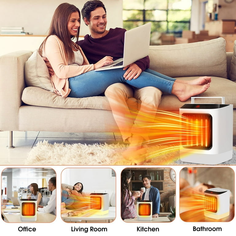 Melliful Space Heater, 1000W Portable Electric Desk Heater with Tip-over  and Overheat Protection, Heating Fan for Desk Office, White - Walmart.com