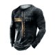 thumbnail image 3 of Camiseta vintage con estampado de letras cristianas de Jesús para hombre, manga larga, cuello redondo, camiseta estampada en 3D, ropa deportiva de gran tamaño para hombre, 3 of 4