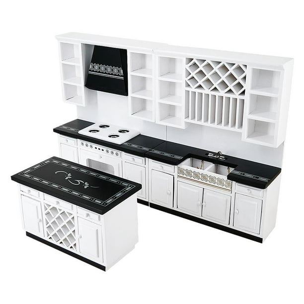 1:12 Encimera de La Estufa Gabinetes de Cocina para Las Piezas Del Accesorio de La Decoración de