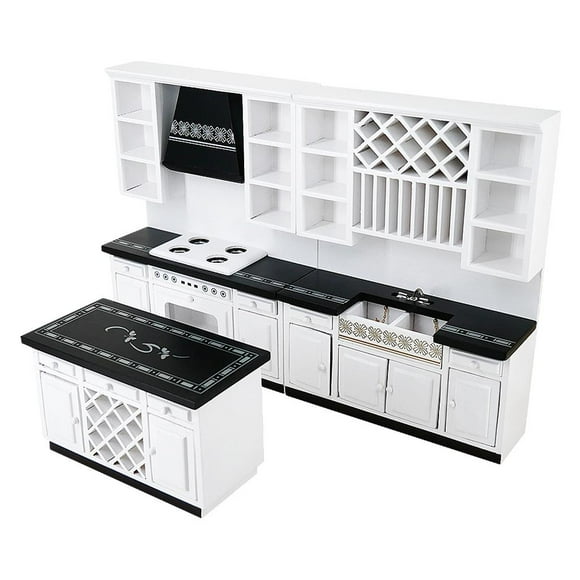 1:12 casa de armarios de cocina en miniatura conjunto de muebles de abedul accesorio para Mini ornamento de
