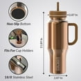 Coldest 36oz Gold Sports Tumbler with Handle, Straw Lid Insulated Shaker Bottle, Limitless