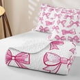 thumbnail image 4 of Erosebridal Lovely Bows Pattern Quilt Full,Pink Bowtie Cartoon Coquette Bowknot Full Bedspread Sets For Kids,3 Pieces, 4 of 7