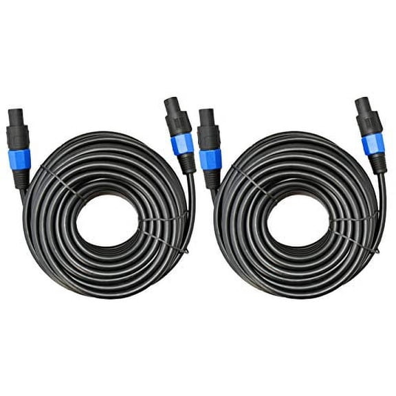 Ignite Pro 2x Speakon to Speakon 50 Ft. True 12 Gauge Wire AWG DJ/ Pro Audio Speaker Cable, Pair