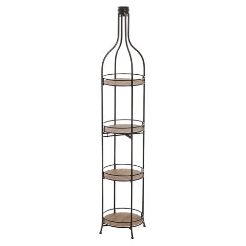 Cypress Home 72'' H x 13.6'' W Wine Bottle Shaped Metal Shelving Unit