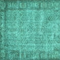 thumbnail image 1 of Ahgly Company Indoor Square Abstract Turquoise Blue Contemporary Area Rugs, 5' Square, 1 of 4