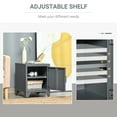 thumbnail image 6 of HomCom Locker-Style Nightstand Storage Side Table with Shelf & Metal Frame, Grey, 6 of 10