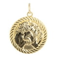 thumbnail image 4 of Reversible Leo Zodiac Sign Charm Coin Pendant Necklace in Solid Gold (16 Inches), 4 of 4