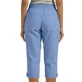 thumbnail image 5 of Summer Capris Cotton New Womens Linen Capris Trousers with Pockets, Elastic Waist Drawstring Casual Pants, Summer Loose Fits Versatile Pants, 5 of 6