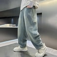 thumbnail image 2 of RUTAYY Toddler Boys Loose Fit Jeans Oversized Straight Leg Denim Overalls Wide Leg Baggy Pants For Big Boys Spring Casual Wear Trouser Trendy Pants, 2 of 9