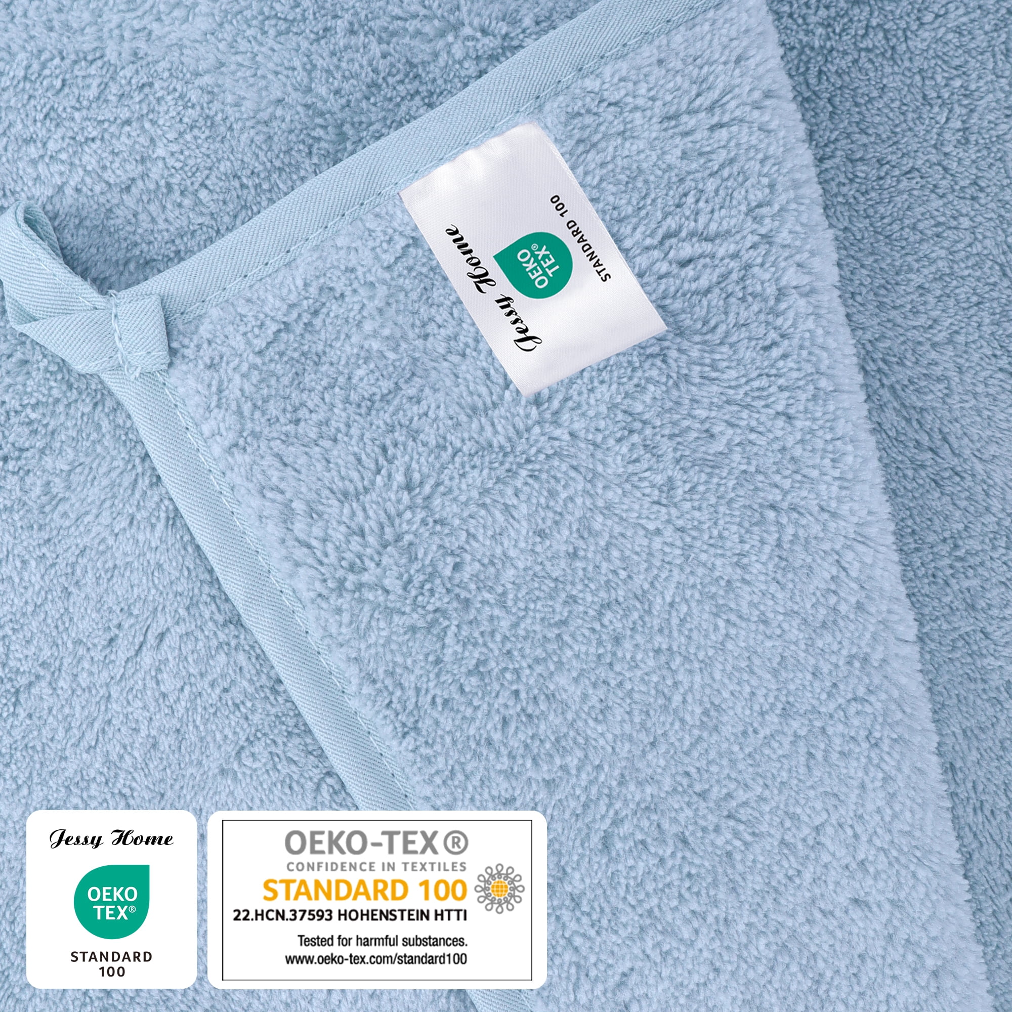 Jessy Home 4 Pack Oversized Bath Sheet Towels 700 GSM Ultra Soft Blue Bath Towel Set