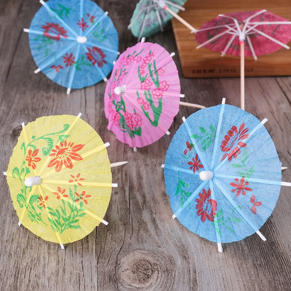 Pack of 144 Tropical Drink Umbrella Picks 4 Inch Paper Umbrella Parasol Cocktail Picks for Drinks and Party 