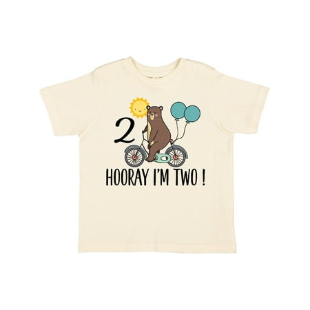

Inktastic 2nd Birthday Bear on Bicycle 2 Year Old Gift Toddler Boy or Toddler Girl T-Shirt
