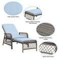 thumbnail image 5 of Cozyhom 2 Pieces Long Reclining Chaise with Thick Cushion and Side Table,Patio Lounge Set,Grey, 5 of 7