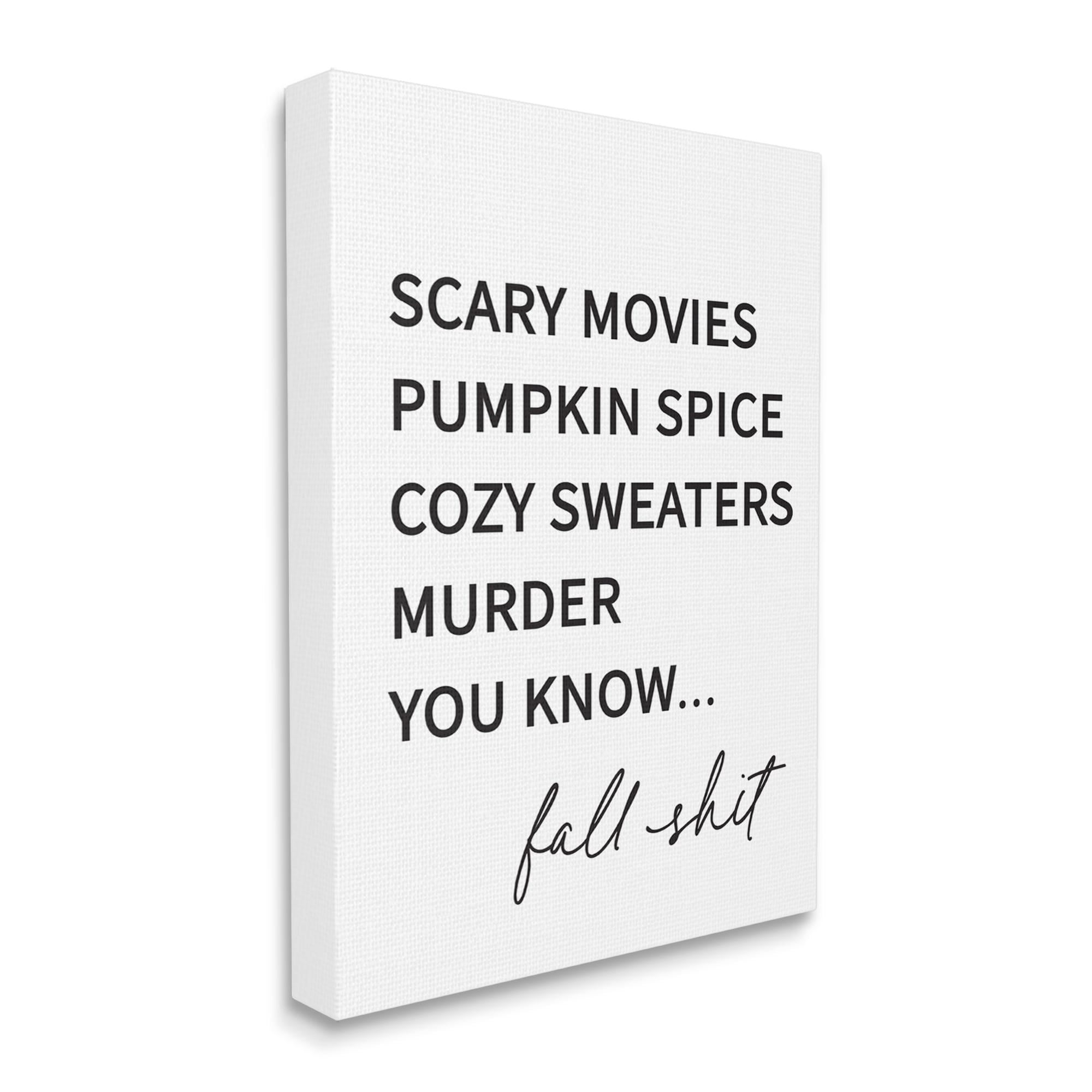 Fall Sh** Humorous Seasonal Autumn Typography List Holiday Graphic Art Gallery-Wrapped Canvas Print Wall Art