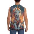 thumbnail image 4 of Fotbe Men's Starry Sky Cute Horse Print Men's Sleeveless Muscle Tank Tops Casual T-Shirts for Gym Workout Beach-Small, 4 of 8