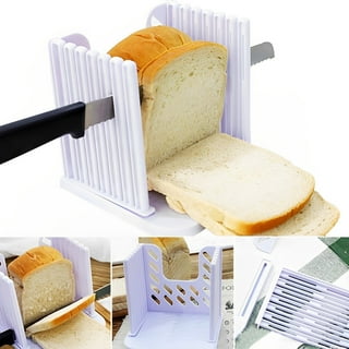 Verlacoda Toast Bread Slicer Foldable Bread Slicer for Homemade Bread Food Grade Plastic Loaf Sandwich Slice Cutter Uniform Cutting Multi-function