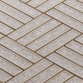 thumbnail image 3 of Modket TDH275CG Tan Beige Sand Crackle Glass Basketweave Parquet Mosaic Tile Kitchen Backsplash, 3 of 5