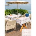 thumbnail image 5 of Outdoor Tablecloth with Umbrella Hole for Patio/Picnic/Party/Camping, Pink Floral Waterproof Table Cloth Rectangle Table Cover Washable, Spring Watercolor Flowers Leaf Bows Beige (54"x 80"), 5 of 8