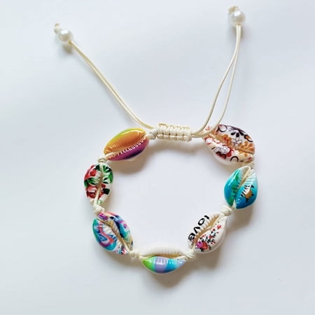 ERDOUY Shell Woven Bracelet Anklets for Women Boho Anklet Bracelet Beach Foot Jewelry for Party(Style L)
