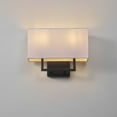 thumbnail image 5 of Globe Electric 2-Light Matte Black Indoor Wall Sconce with White Linen Shade, 5 of 6