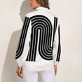 thumbnail image 2 of 70s Retro Vintage Style Geometric Design 333 Black And White Long Sleeve Blouse Woman Streetwear Casual Shirts Summer Oversize Woman Streetwear Clothing Birthday Present, 2 of 7