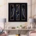 thumbnail image 3 of Designart 'Black Tropical Leaves Under Golden Rectangles' Modern Framed Art Print, 3 of 4