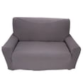 thumbnail image 1 of Funda elástica gris de ajuste elástico y protección total para sofá de 2 plazas, 1 of 3
