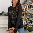 thumbnail image 5 of Suéter de punto navideño para mujer, nueva colección de otoño/invierno, suéter de punto con capucha y cuello redondo con bordado de ciervo, 2024 para mujer, 5 of 5