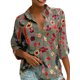 thumbnail image 5 of Sonducket Blusa informal con botones de manga larga y estampado de gasa para mujer Prendas para la parte del cuerpo Gris METRO, 5 of 6